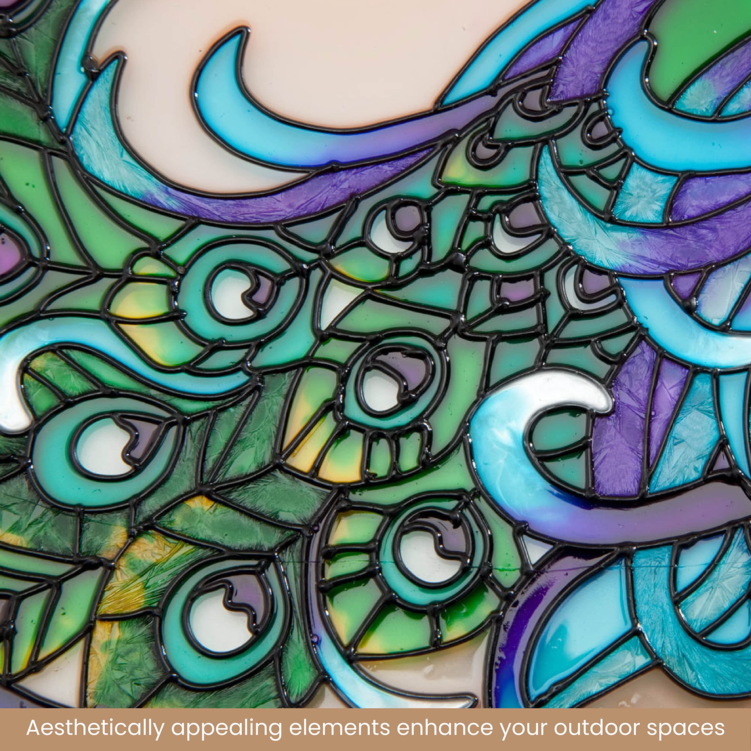 Amazon.com: Bits and Pieces - 9⅞” Peacock Art Glass